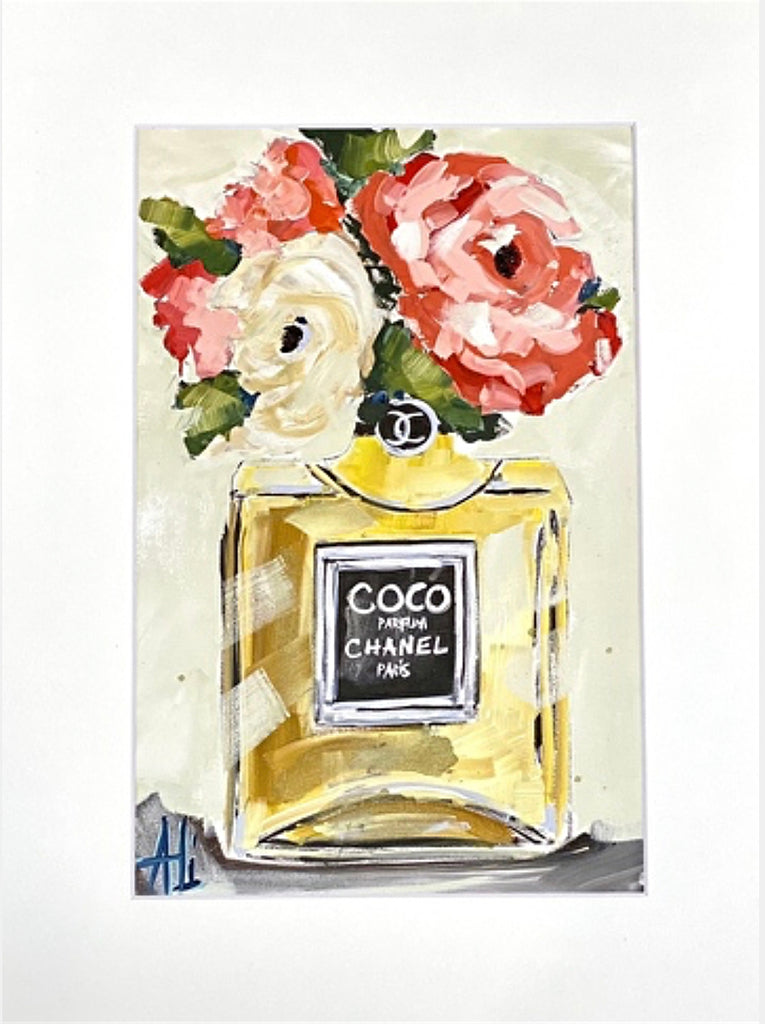 Coco Mademoiselle 14 x 11 Print (Hand-Embellished) with White Mat