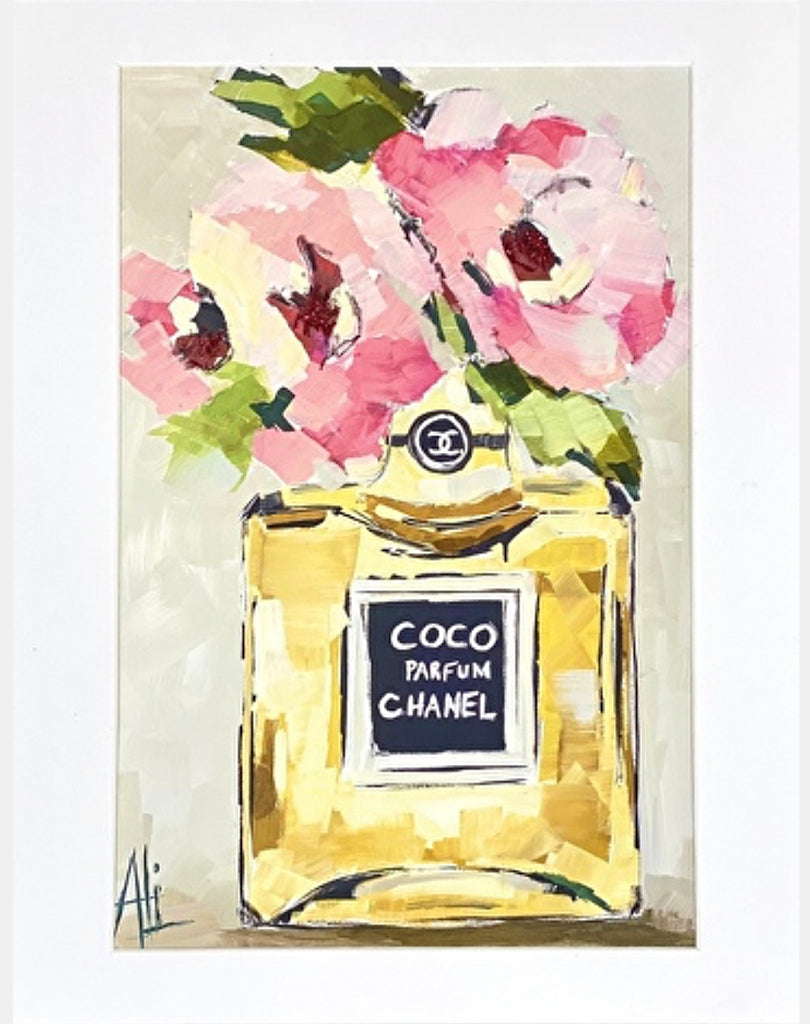 Coco Mademoiselle 14 x 11 Print (Hand-Embellished) with White Mat